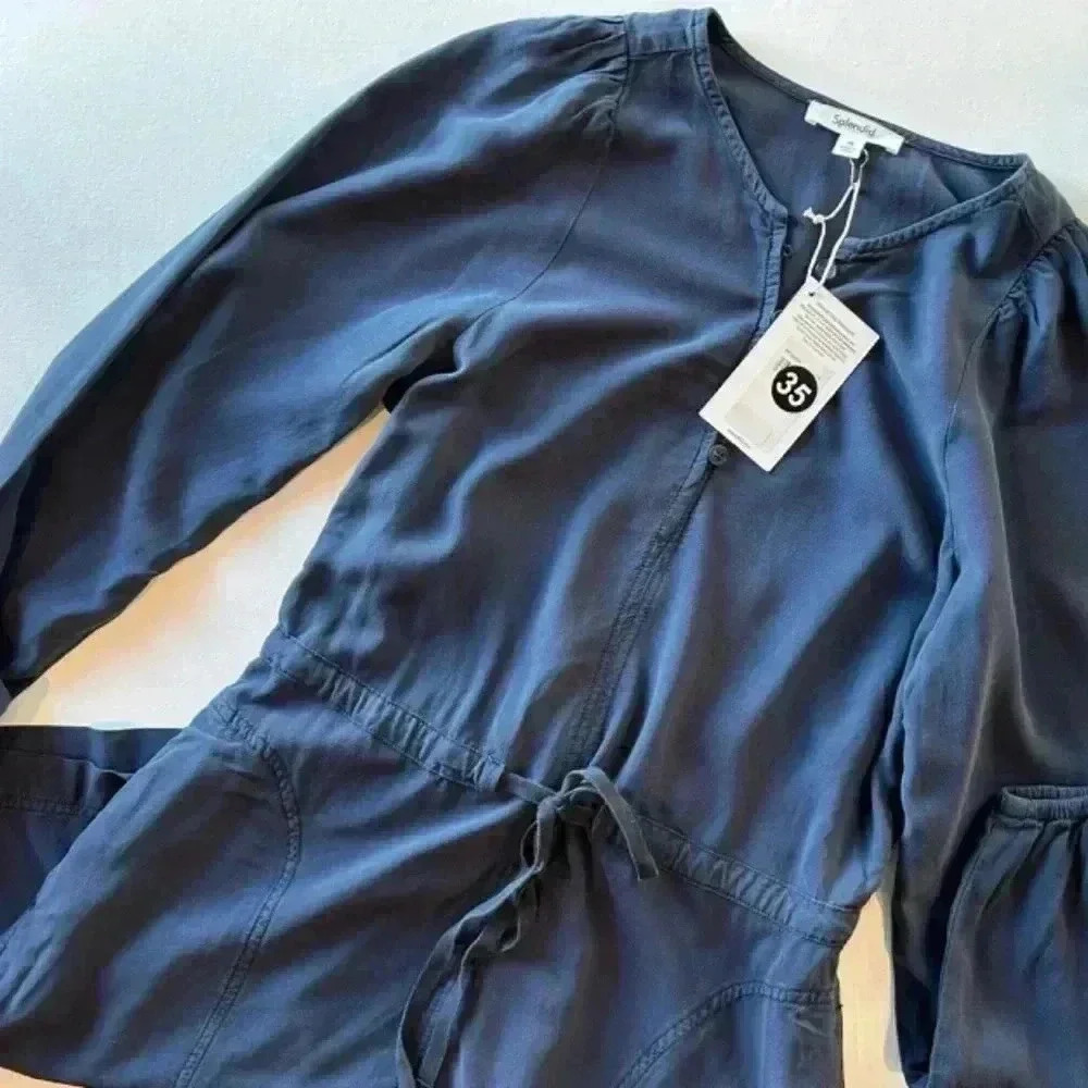 Splendid Blue Cotton Jumper Dress Size XS - Picture 5 of 12